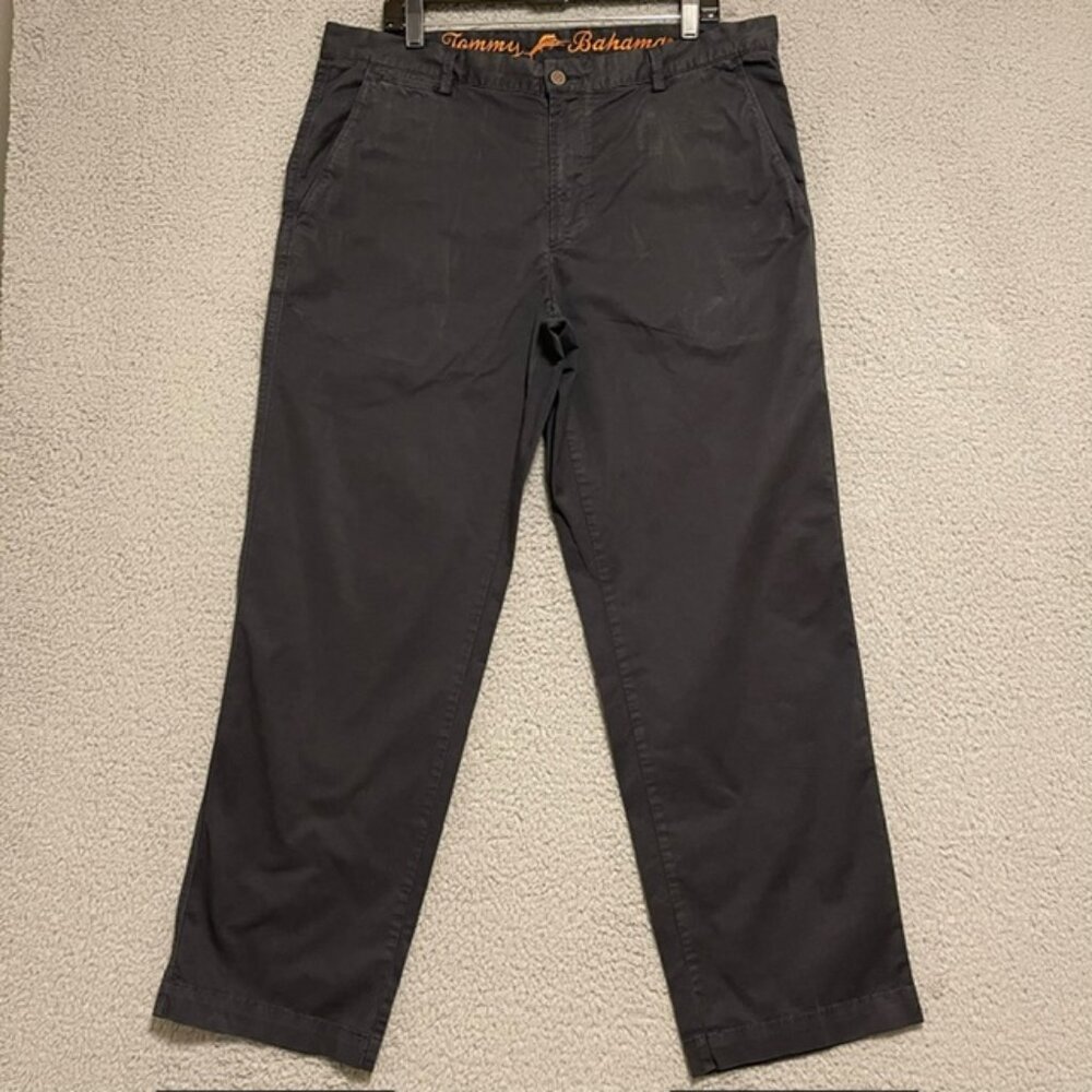 Tommy Bahama Mens Golf Chino Pants 38x32 Black Cotton Spandex Preppy Outdoor